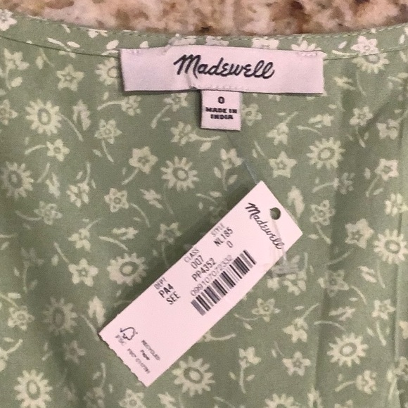 NWT Madewell V-Neck Button Front Dress - Picture 4 of 8